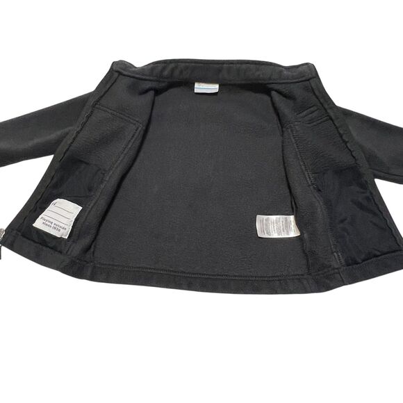 Columbia Kids Black Fleece Jacket Full Zip Mock Neck Size 3T Toddler Coat - Picture 6 of 9